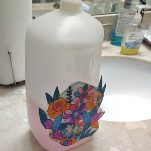 Floral Decorated Plastic Jug